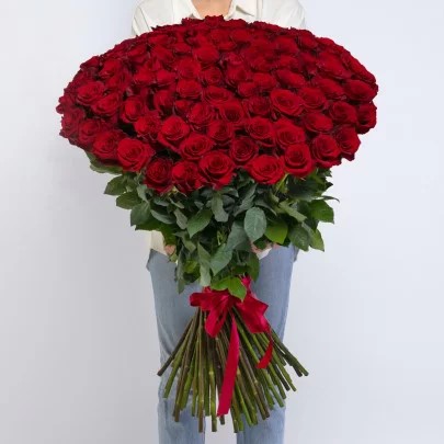101 красная роза длина 100 см