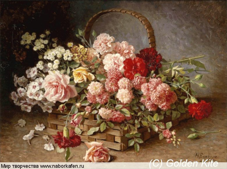 Набор для вышивания "2745 A Basket of Roses and Carnations"