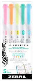 Ручка капиллярная Zebra Highlighter fluorescen 5цв.ассорти 78105