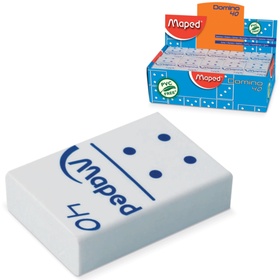 Ластик из синтетич. каучука "Domino 40", белый, картонный дисплей (арт. 511240)