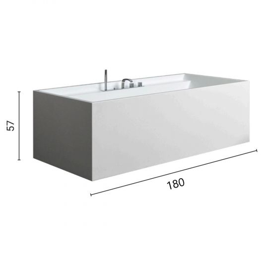 Керамическая ванна Nic Design Pool Maxi с полочкой 180x90x57 014 4 ФОТО
