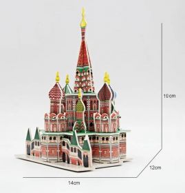 3D пазл, бумажный конструктор из картона "Собор Василия Блаженного" 21  см