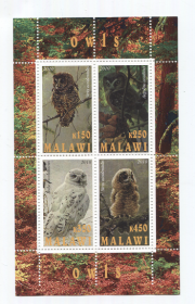 Блок марок Малави 2010 Совы