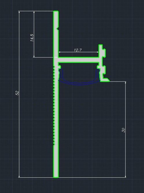 Плинтус скрытого монтажа pro design universal крашенный по ral