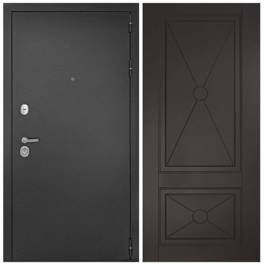 Металлическая Входная Дверь Дверной континент Рубикон-дизайн 617 Ясень шоколад узор