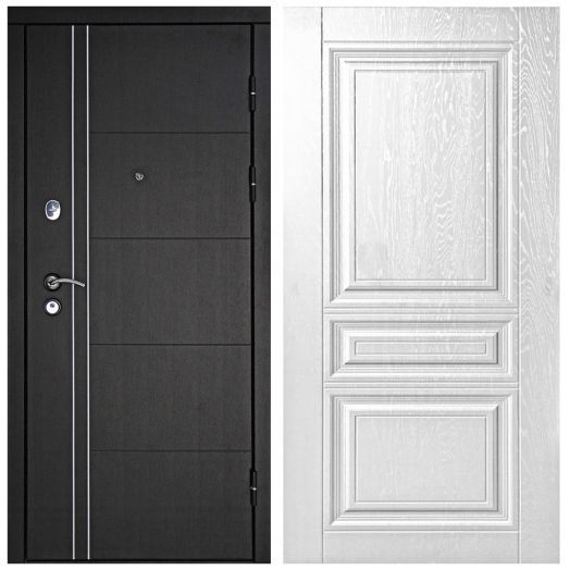 Металлическая Входная Дверь Дверной континент Теплолюкс-дизайн 243 Альберо браш серебро