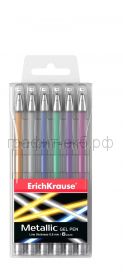 Ручка гелевая ErichKrause Metallic 6цв.38999