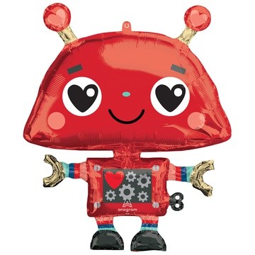 Влюблённый робот шар фольгированный с гелием