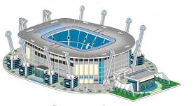 Модель стадиона 3D Манчестер Сити Этихад из бумаги 31 см