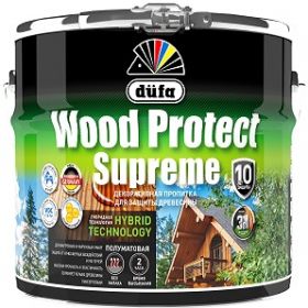 Пропитка по Дереву Dufa Wood Protect Supreme 9л Гибридная для Внутренних и Наружных Работ / Дюфа Вуд Калор Суприм