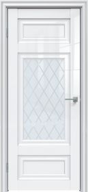 Межкомнатная Дверь Triadoors Царговая Gloss 589 ПО Белый Глянец со Стеклом Ромб / Триадорс