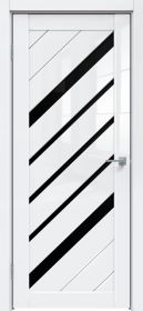 Межкомнатная Дверь Triadoors Царговая Gloss 573 ПО Белый Глянец со Стеклом Лакобель Чёрный / Триадорс