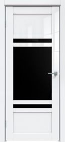 Межкомнатная Дверь Triadoors Царговая Gloss 529 ПО Белый Глянец со Стеклом Лакобель Черный / Триадорс
