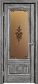 Межкомнатная Дверь Triadoors Царговая Luxury 599 ПО Бриг со Стеклом Сатин Бронза Бронзовый Пигмент / Триадорс