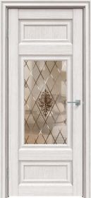 Межкомнатная Дверь Triadoors Царговая Luxury 589 ПО Лиственница Белая со Стеклом Кристалл Зеркальная Сетка / Триадорс