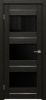 Межкомнатная Дверь Triadoors Царговая Luxury 580 ПО Тёмный Орех со Стеклом Лакобель Черный / Триадорс
