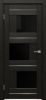 Межкомнатная Дверь Triadoors Царговая Luxury 561 ПО Тёмный Орех со Стеклом Лакобель Черный / Триадорс