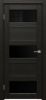 Межкомнатная Дверь Triadoors Царговая Luxury 547 ПО Тёмный Орех со Стеклом  Лакобель Черный / Триадорс