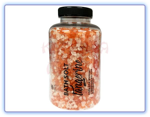 Соль для ванны в банке с эфирным маслом Мандарин Fabrik Cosmetology
