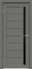 Межкомнатная Дверь Triadoors Царговая Concept 600 ПО Медиум Грей со Стеклом Лакобель Чёрный / Триадорс