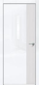 Дверь Каркасно-Щитовая Triadoors Gloss Белый Глянец 708 ПО Без Стекла с Декором Дуб Серена Светло-Серый /Триадорс