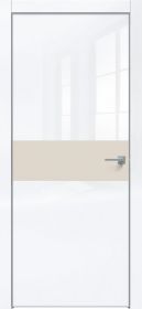 Дверь Каркасно-Щитовая Triadoors Gloss Белый Глянец 707 ПО Без Стекла с Декором Магнолия / Триадорс