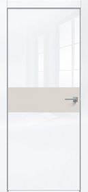 Дверь Каркасно-Щитовая Triadoors Gloss Белый Глянец 707 ПО Без Стекла с Декором Лайт Грей / Триадорс