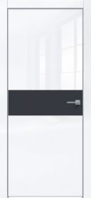 Дверь Каркасно-Щитовая Triadoors Gloss Белый Глянец 707 ПО Без Стекла с Декором Дарк Блю / Триадорс