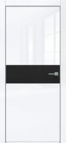 Дверь Каркасно-Щитовая Triadoors Gloss Белый Глянец 707 ПО Без Стекла с Декором Дуб Серена Графит / Триадорс