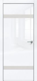 Дверь Каркасно-Щитовая Triadoors Gloss Белый Глянец 704 ПО Без Стекла с Декором Дуб Серена Светло-Серый / Триадорс