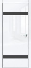 Дверь Каркасно-Щитовая Triadoors Gloss Белый Глянец 704 ПО Без Стекла с Декором Дарк Грей / Триадорс