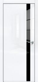Дверь Каркасно-Щитовая Triadoors Gloss Белый Глянец 702 ПО со Стеклом Лакобель Чёрный / Триадорс