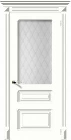Межкомнатная Дверь Verda Трио Рал со Стеклом Белое Матовое Кристалл / Верда
