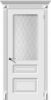 Межкомнатная Дверь Verda Трио Белая со Стеклом Белое Матовое Кристалл / Верда