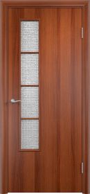Строительная Дверь Verda ПВХ Финиш-Пленка 05 Ламинированная Усиленная Итальянский Орех со Стеклом Армированным / Verda