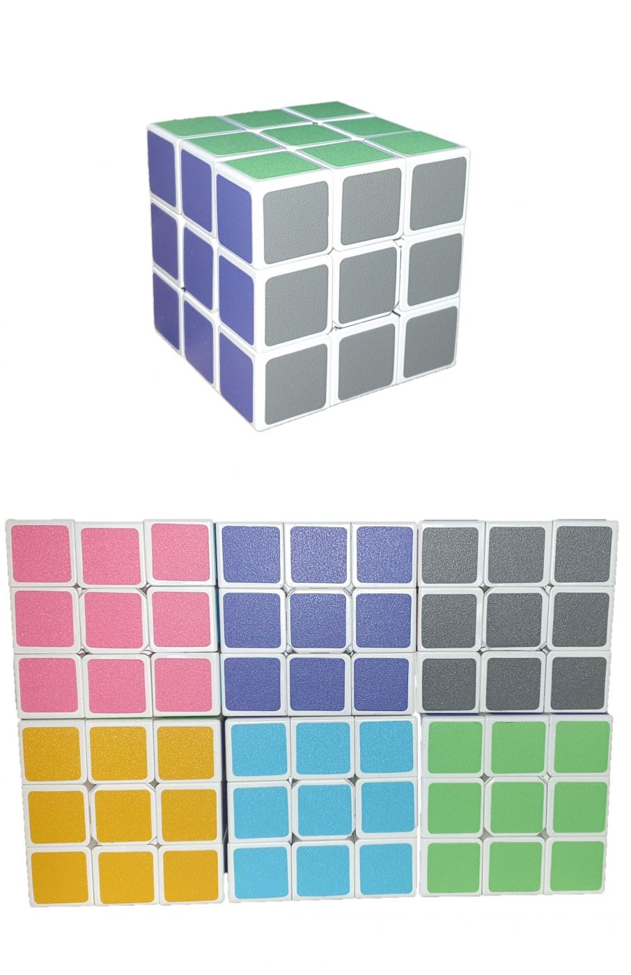 Головоломка кубик полноразмерный 3х3х3 размер граней 55 мм. цвет "пастель"