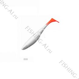 Силиконовая приманка ZUB-WIBRA 100 мм (цвет 010) бело-красный