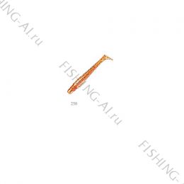 Силиконовая приманка ZUB-DEFECTOR 50 мм (цвет 250) морковный с блестками