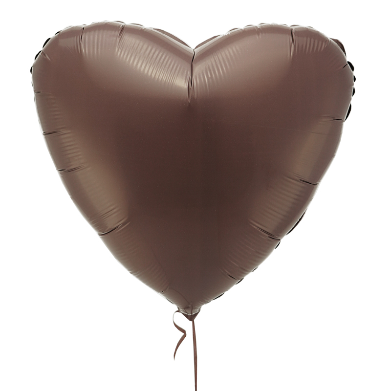 Сердце Какао шар фольгированный с гелием