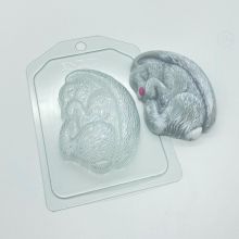 Пластиковая форма для мыла и шоколада "Зайка спит клубочком", арт. 2453
