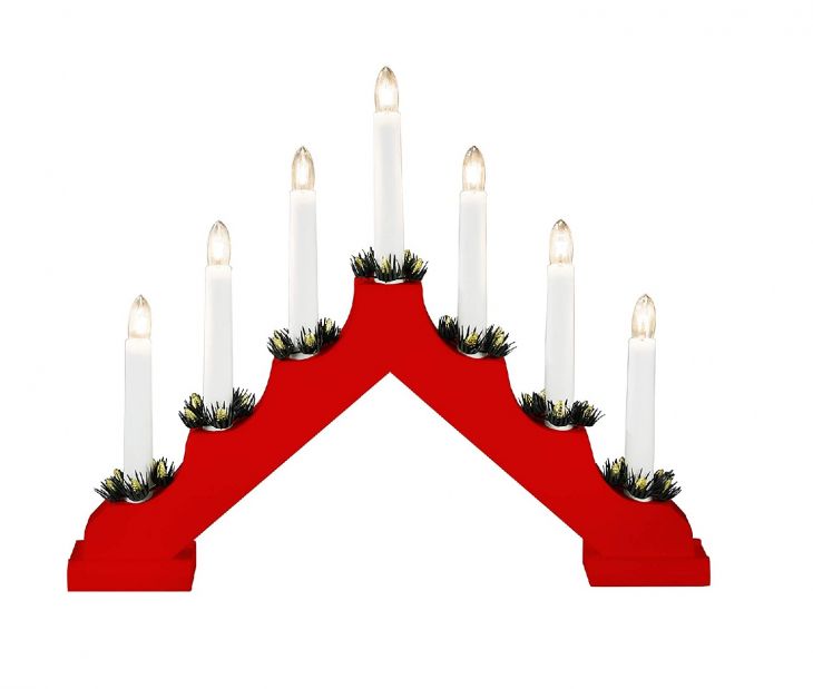 Рождественская горка 7 свечей RED konstsmide