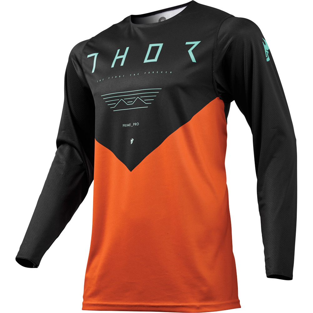 Thor - 2019 Prime Pro Jet Black/Orange джерси, черно-оранжевое