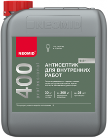 Антисептик Neomid 400 1л для Внутренних Работ, Бесцветный, Концентрат (1:5) / Неомид 400
