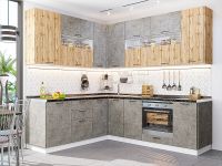 Модульная кухня Флэт-02 Wotan Oak/Temple Stone