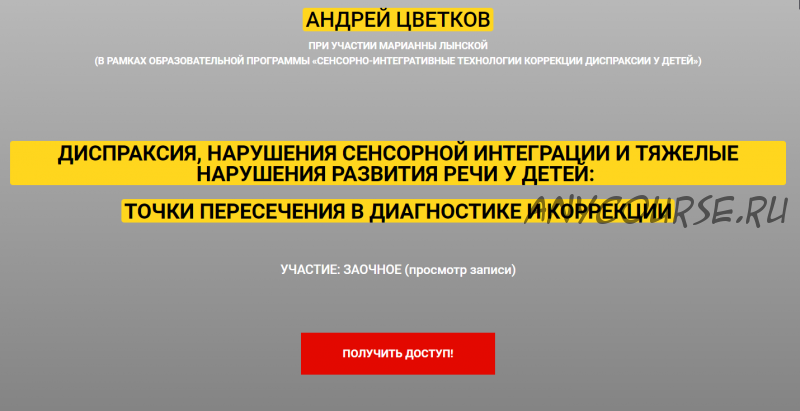 Сенсорно-интегративные технологии коррекции диспраксии у детей (Марианна Лынская, Андрей Цветков)