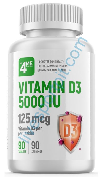 Витамин D3 5000МЕ 90 таблеток 4Me Nutrition