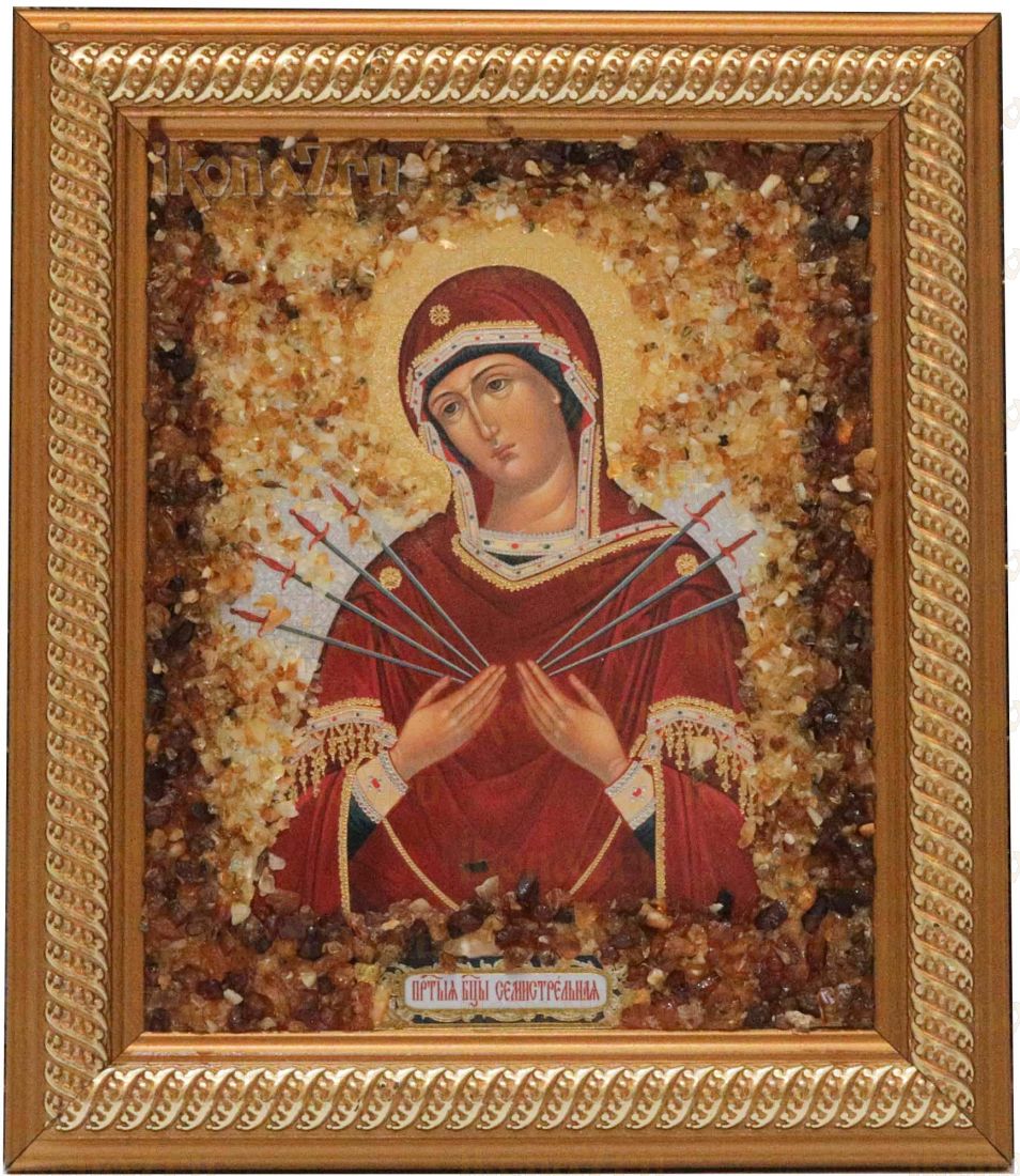 Семистрельная икона Божией Матери с янтарем