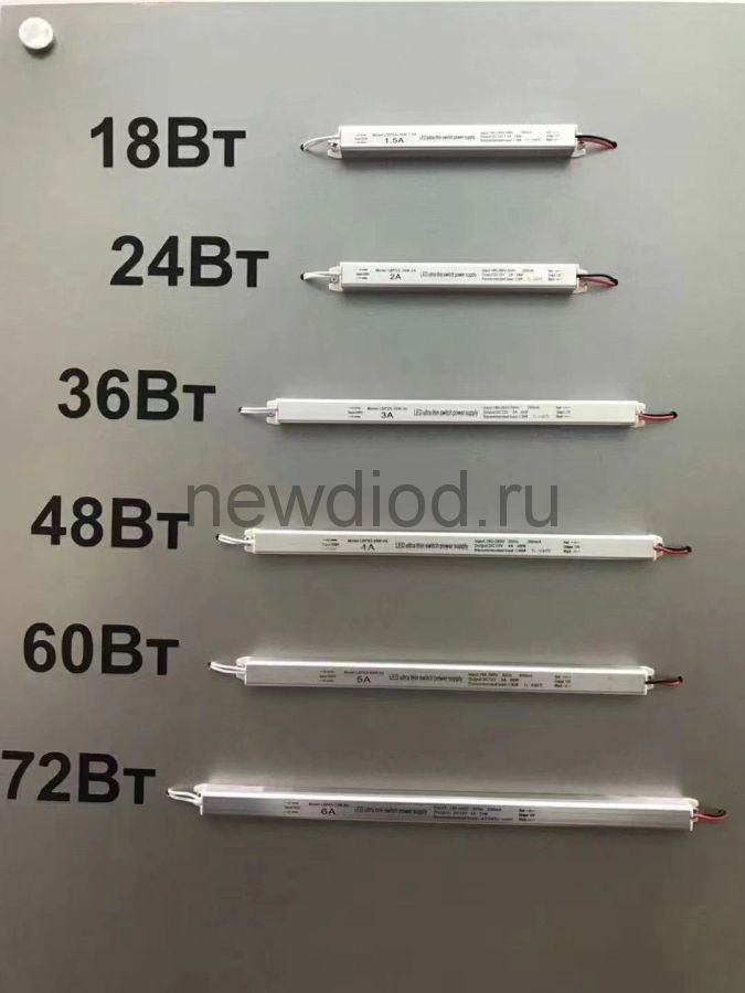 Блок питания ультратонкий Super Slim 72W.12V.6A.IP20 (корпус алюминий) Oreol