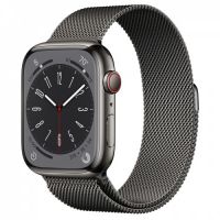 Apple Watch Milanese Series 8 45mm Graphite Stainless Steel Case with Milanese Loop