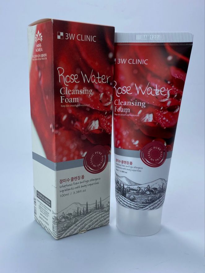 Пенка для умывания лица корейская с розовой водой Foam Cleansing Rose Water,100мл